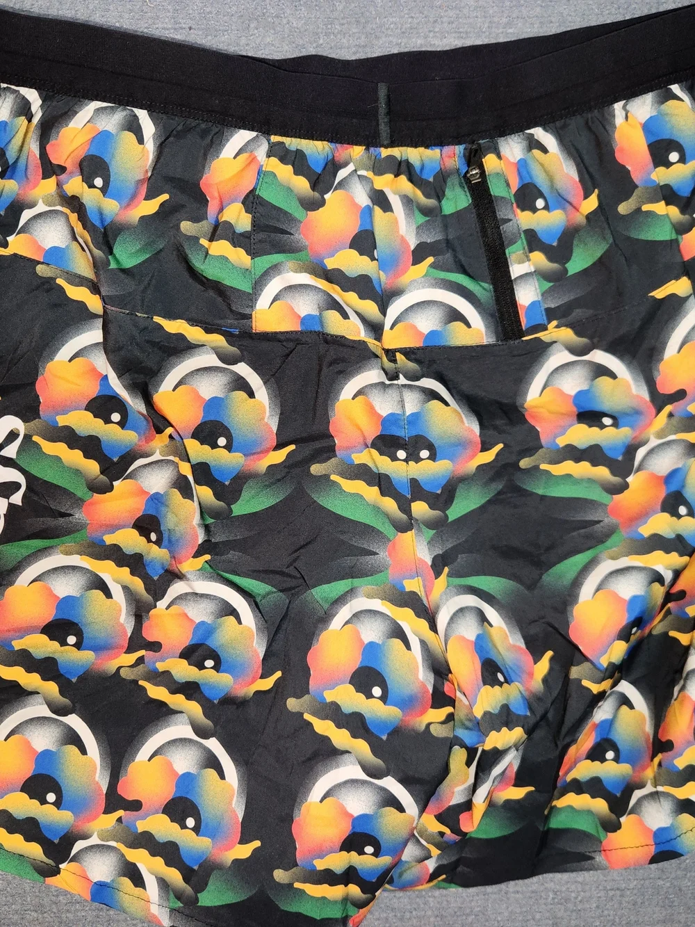 Men's Black Floral Print Swim Shorts #347